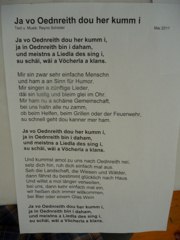 Orignaldruck des Oedenreuth-Lied vom Komponisten und Texter Reyno Schödel